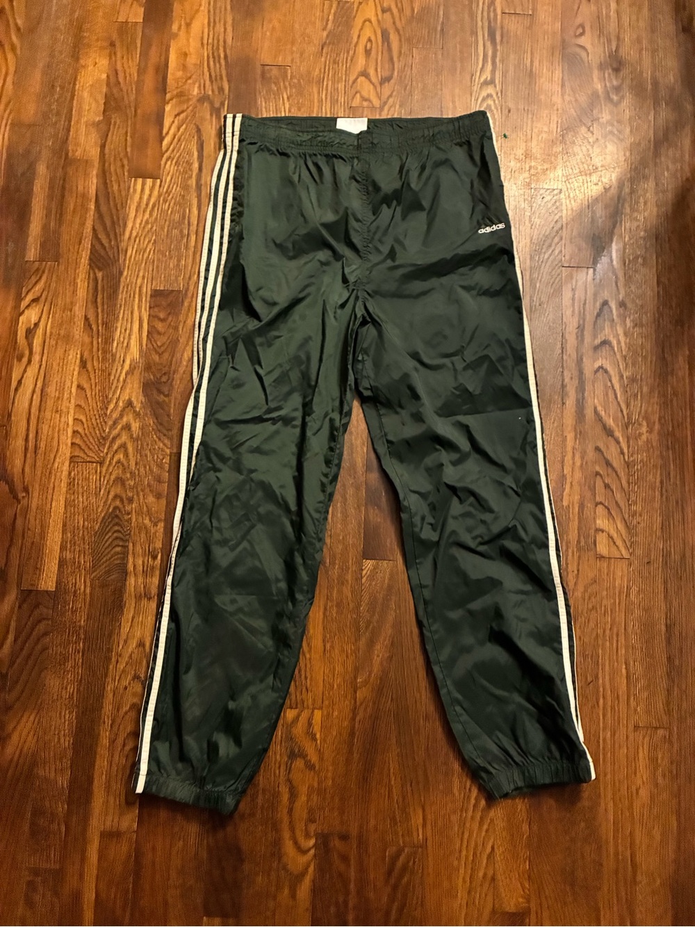 adidas Black Track Pants with White Side Stripes